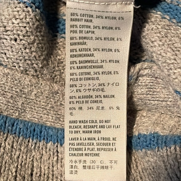 Hollister Blue and Grey Striped Open Front Cardigan Small - Picture 5 of 5